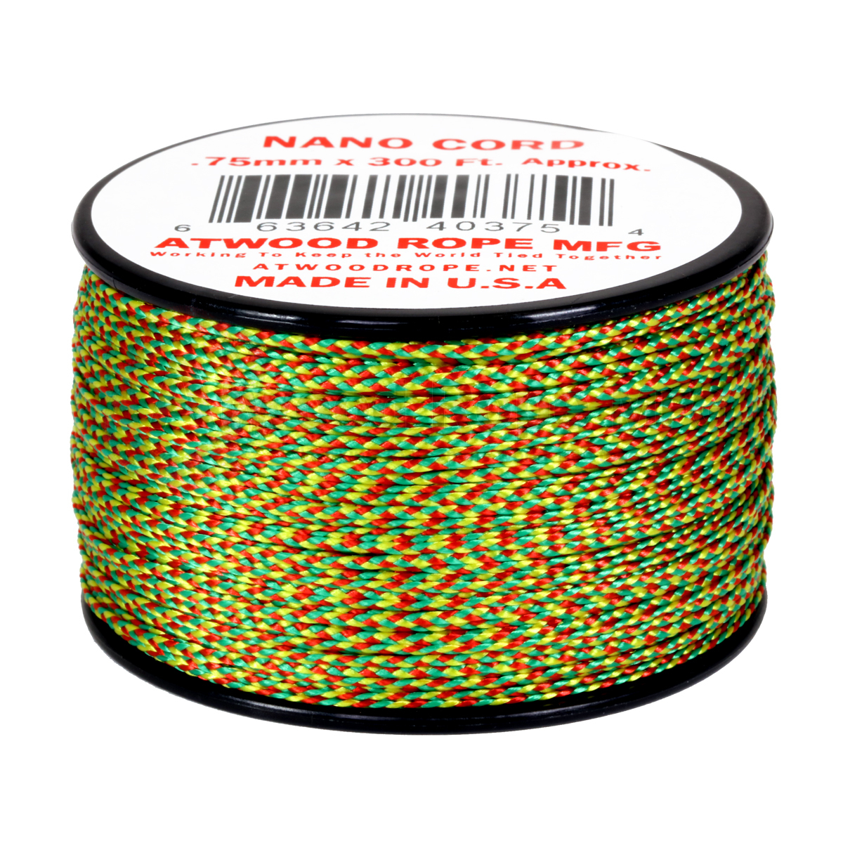 Atwood Rope MFG Nano Cord (36lb/17kg) 90m Made in USA, Various Colours