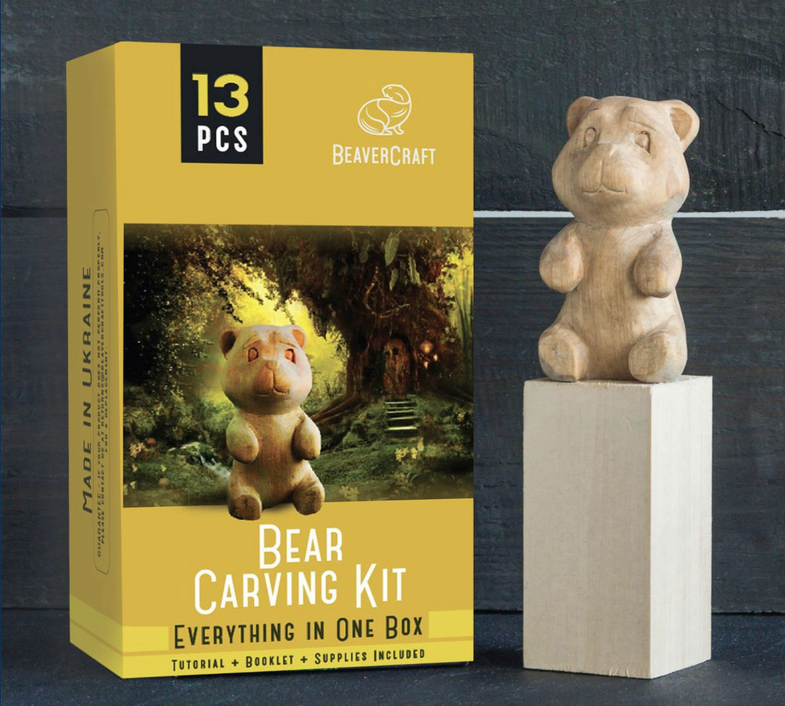 BeaverCraft DIY05 - Bear Wood Carving Hobby Kit
