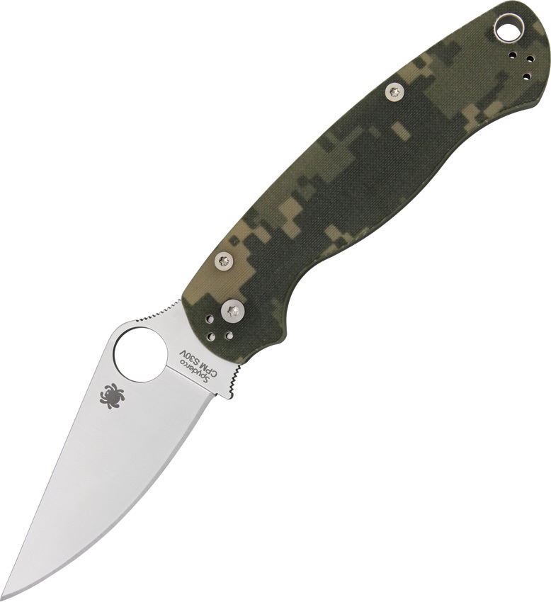 Spyderco Para-Military 2 Digital Camo G10, Satin Plain Edge Folder Knife - C81GPCM02