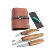 BeaverCraft S13X – Deluxe Spoon Carving Tool Set (3 Knives + Accessories in Leather Roll)