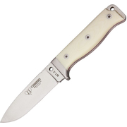 Cudeman MT-5 White Micarta Bohler N-695 Steel Survival Fixed Blade Knife, Leather Sheath - 120-B