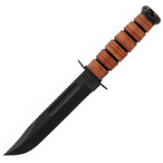 Kabar Leather Handle Single Mark Utility Fixed Blade Knife 1320, Leather Sheath