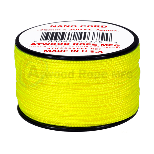 Atwood Rope MFG Nano Cord (36lb/17kg) 90m Made in USA, [Colour: Neon Yellow]