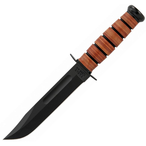 Kabar Leather Handle Single Mark Utility Fixed Blade Knife 1320, Leather Sheath