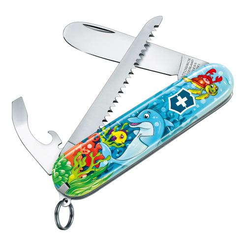 Victorinox Swiss Army Knife 'My First Victorinox Children Set', Dolphin Theme, 9 Function - 35027